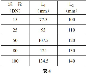 液氯流量計(jì)尺寸對(duì)照表二