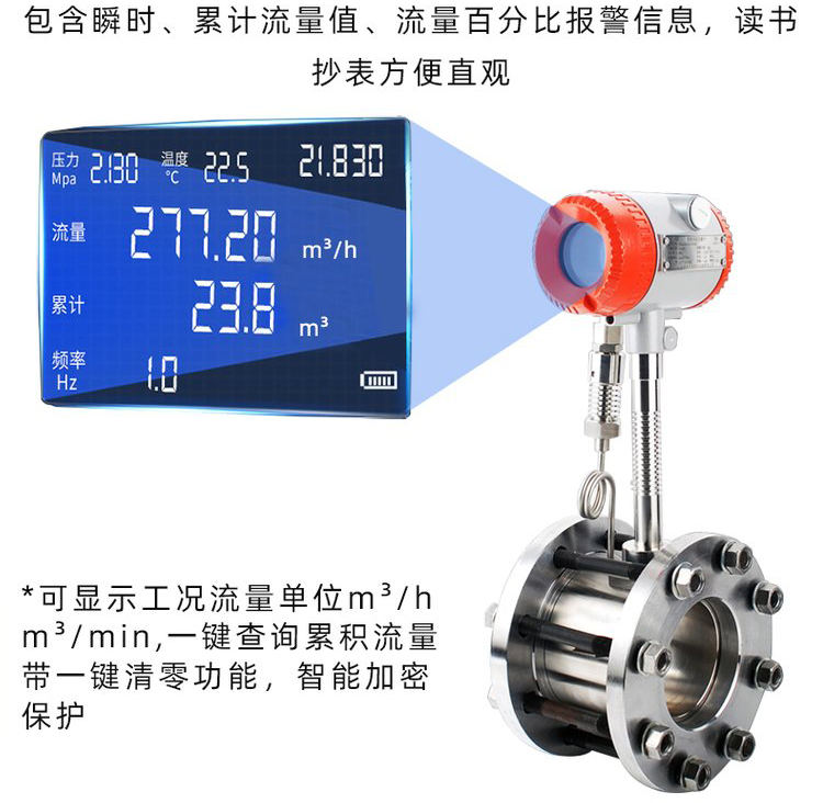 高溫蒸汽流量計液晶顯示圖