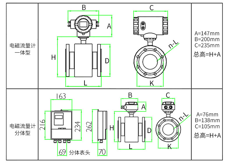 液體電磁流量計(jì)外形圖